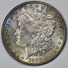 1883 Morgan Silver $1 Dollar Cobalt Toning Brilliant UNC