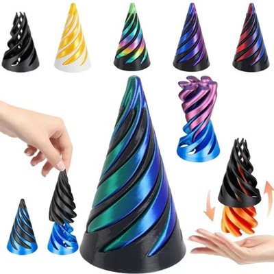 3D-gedruckte Spirale Kegel Pyramide Illusion Skulptur Durchgehen Spielzeug Schreibtisch Ornament