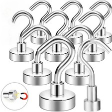 10 Pack Heavy Duty Magnetic Hooks Hanger Hold Neodymium Strong Magnet Set UK