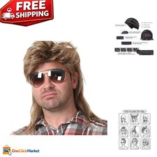 Light Brown Mullet Wig for Men - Perfect for 80s Costume Parties and Halloween