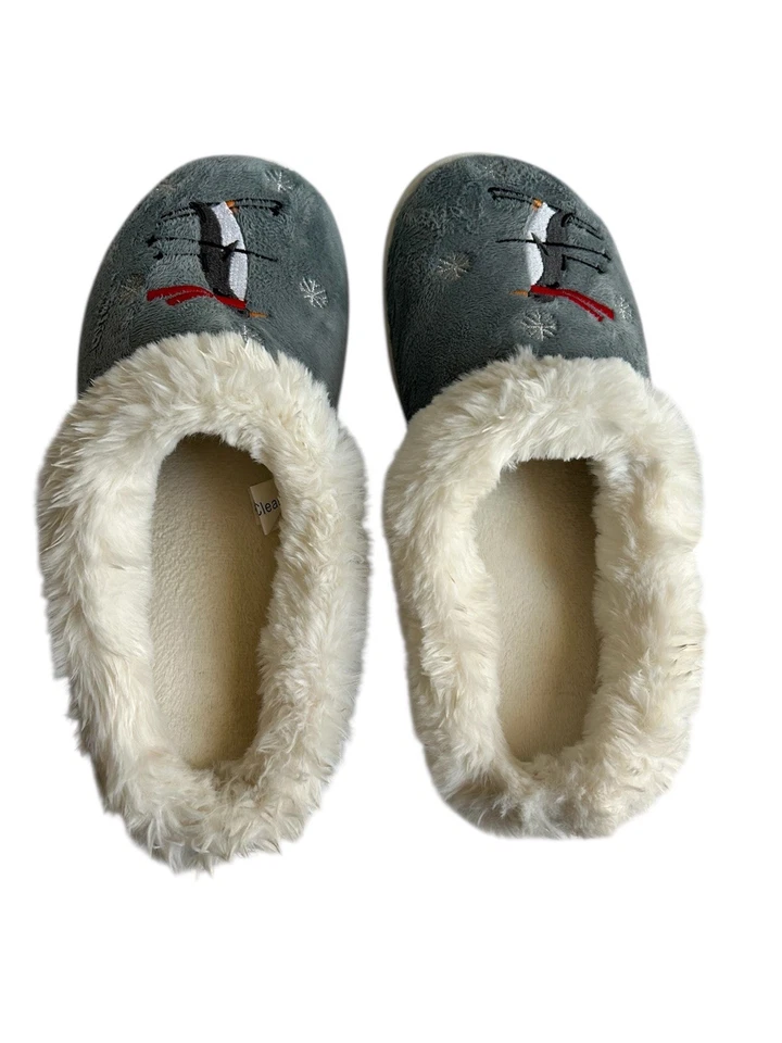 Zapatillas para mujer Charter Club gris pingüino y blanco talla M - nuevas en caja Foto 3 de 4