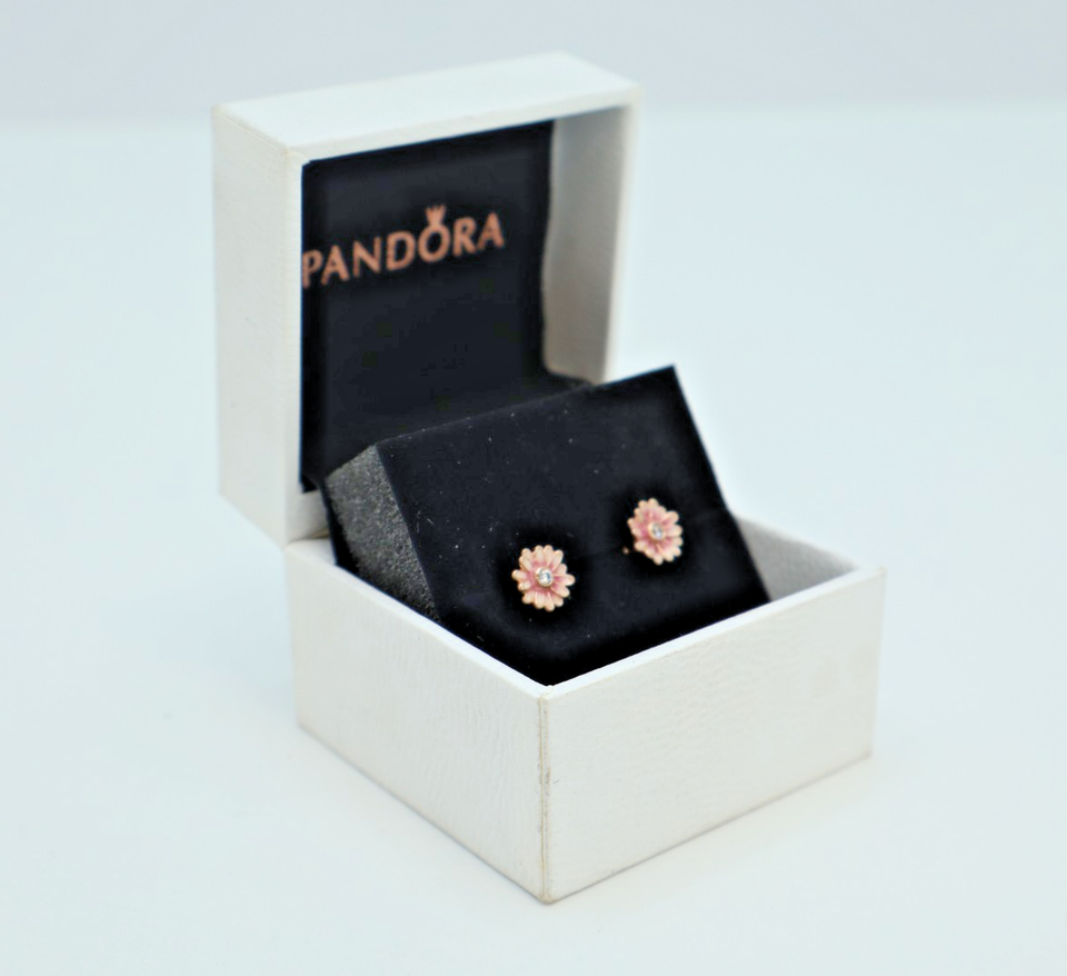 Pandora Daisy Rose Gold Plated Stud Earrings 288773C01 | eBay Australia