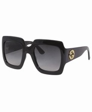 Gucci GG0083S Women's Oversized Violet Square Black Frame Sunglasses