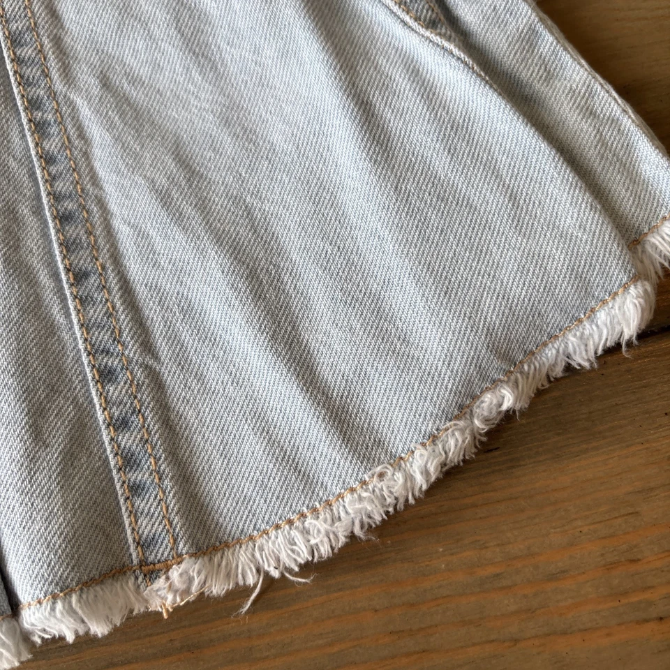 Zara Girls Jean Denim Sundress Zip Sleeveless Fit And Flare Raw Hem Size 6 Years - Image 3 of 4