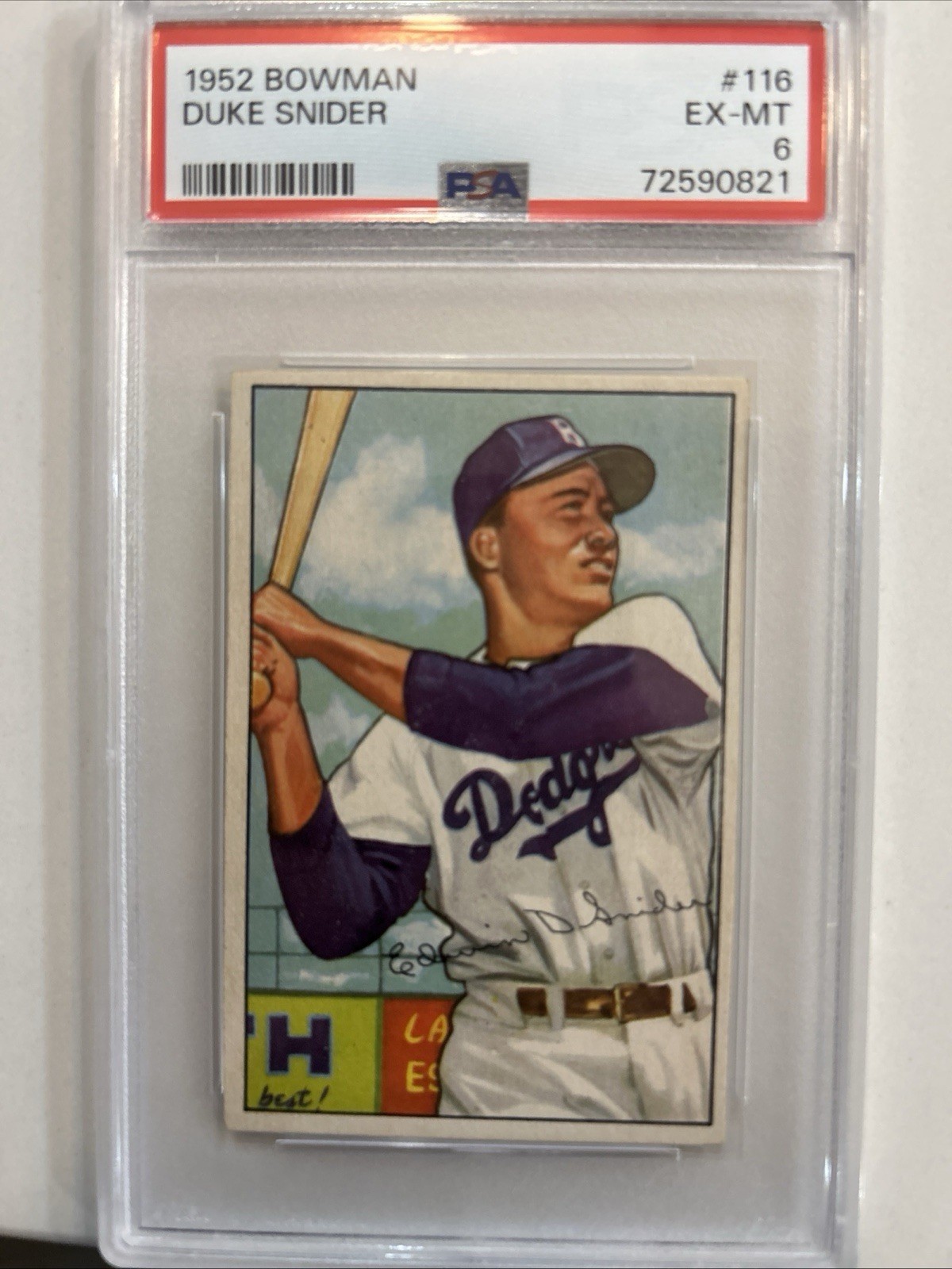 1952 Bowman - Duke Snider #116 - PSA 6 HOF (EX-MT) - HOF - Brooklyn Dodgers