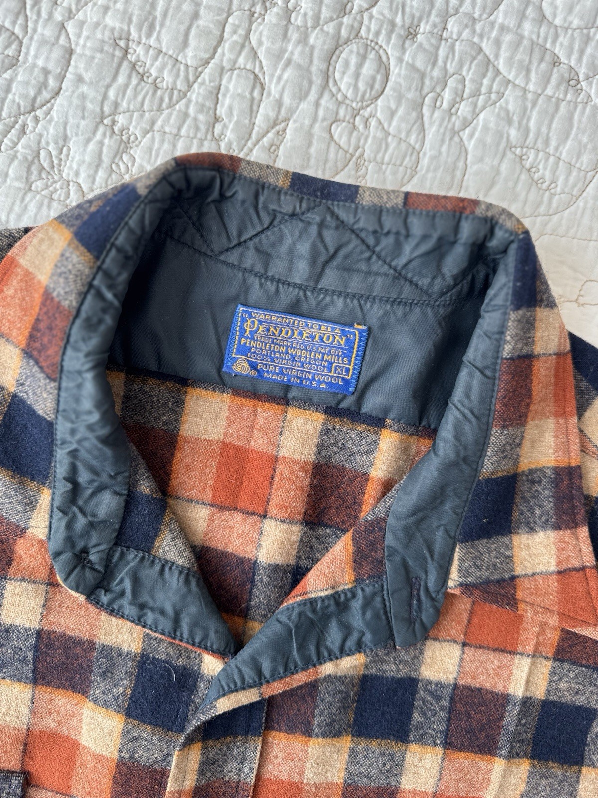 Vtg Pendleton Board Button Shirt Jacket Brown Ora… - image 3