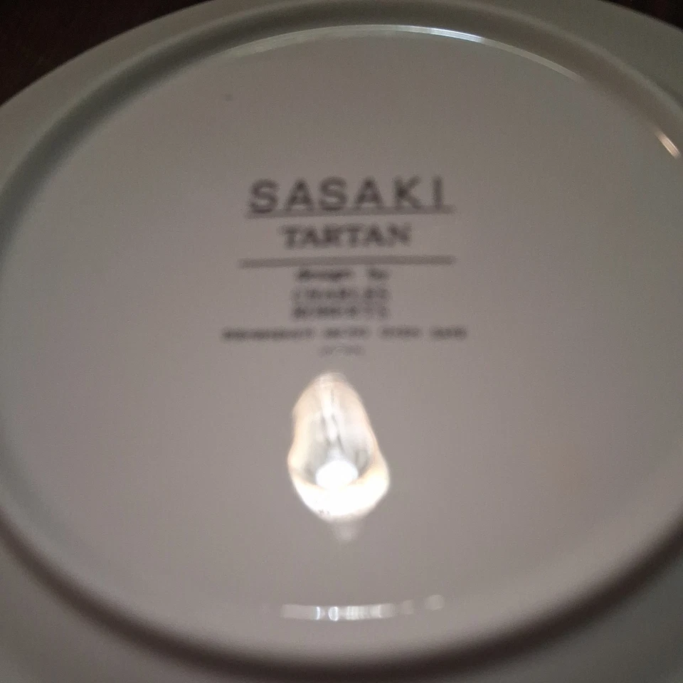 3 Platillos Sasaki TARTÁN 6.5" Charles Roberts Rojo Verde Navidad BONITO Foto 4 de 4