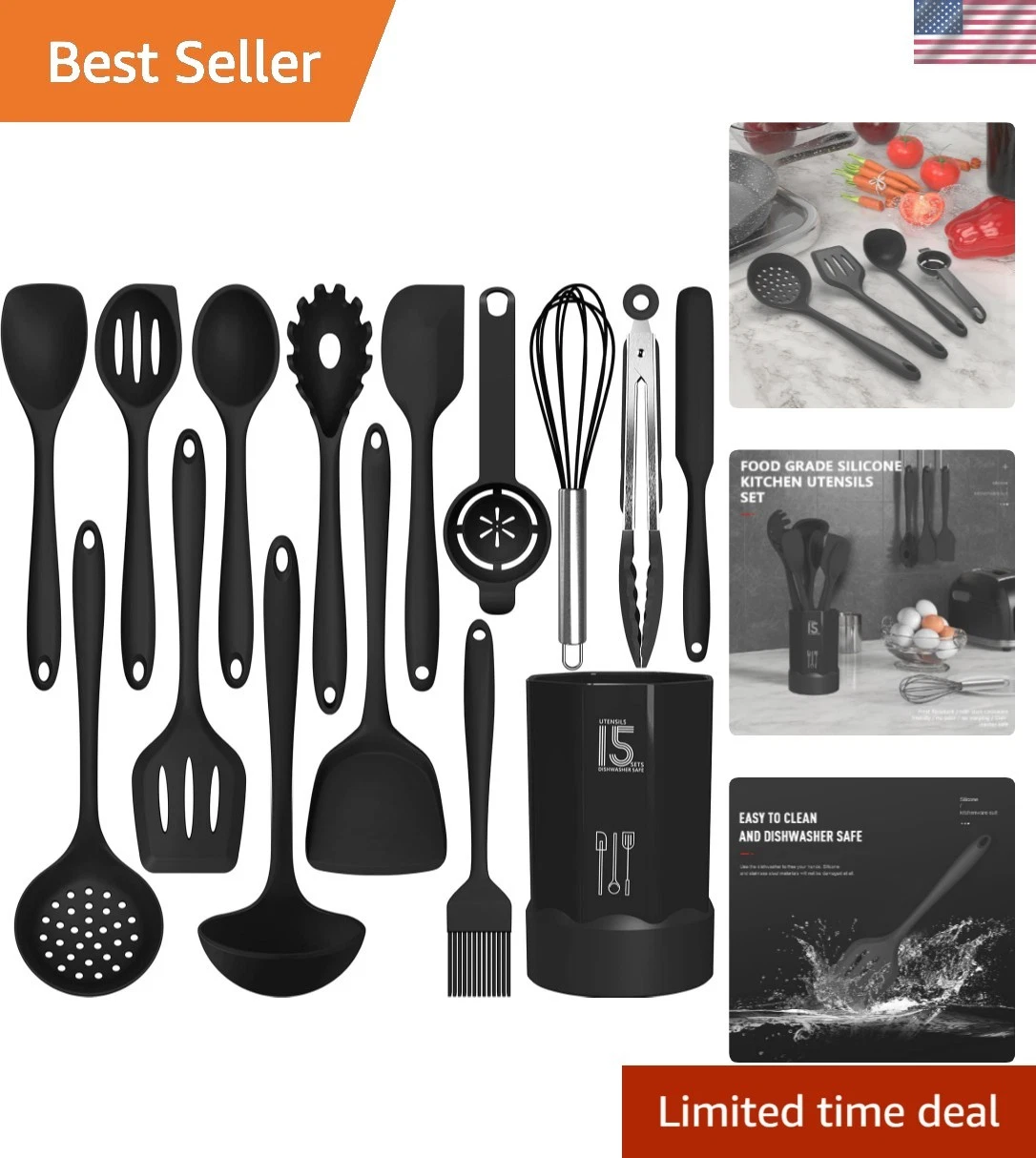 Silicone Cooking Utensils Set - 446°F Heat Resistant Kitchen Utensils,Turner ...
Opens in a new wind