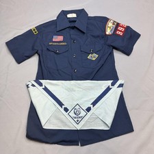 Boy Scouts Of America Uniform Boys Size 16 Blue Cub Scout Shirt Patches