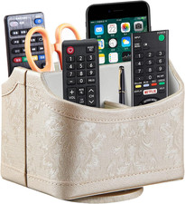 PU Leather 360 Rotatable Remote Control Holder,Nightstand TV Remote Caddy