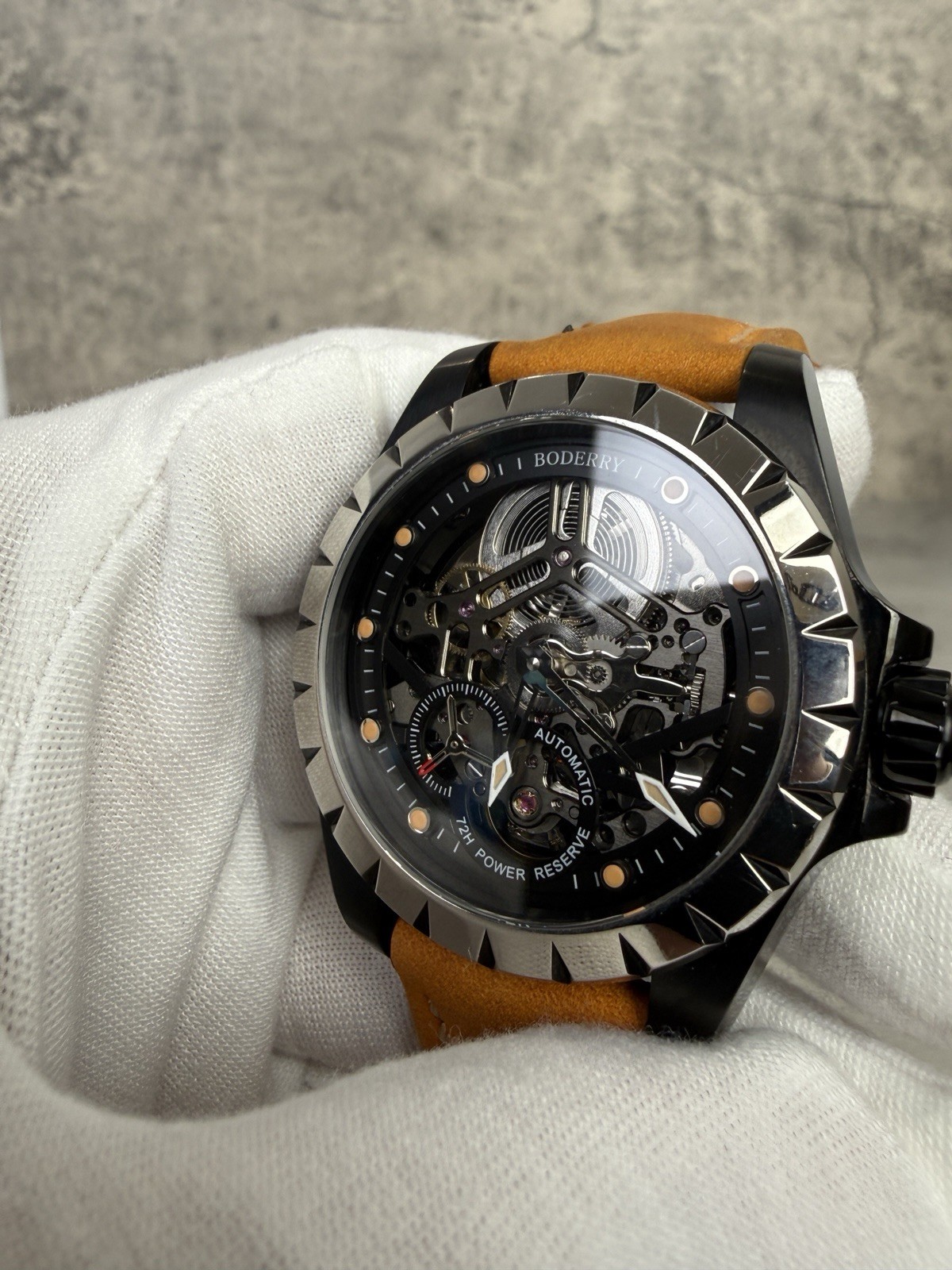 Boderry Windmill Skeleton Automatic Watch Men's L… - image 6