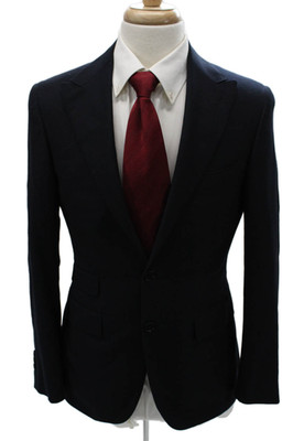 Canali Mens Blue Wool Blazer Solid Size 46