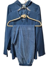 3 Piece Set Carole Hochman Womens Lounge Sleepwear Size M Blue Top with Pants