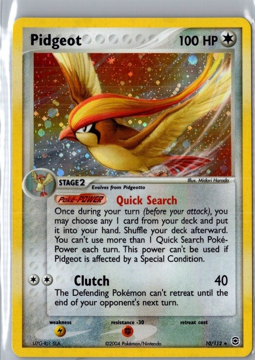 Pidgeot 10/112 EX FireRed LeafGreen Holo Rare 2004 Pokemon Card NM