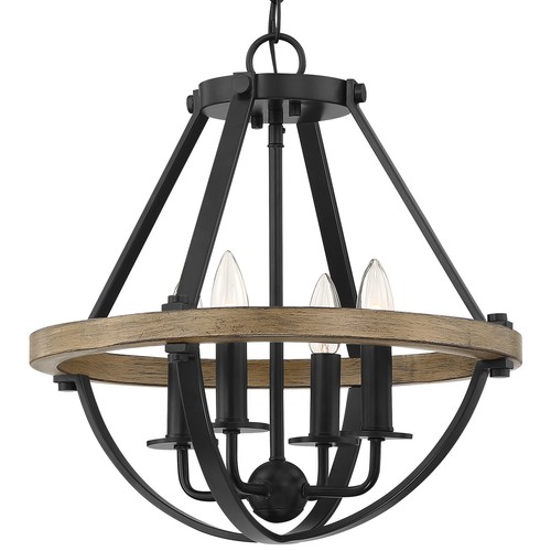 Quoizel BRL2816 Bartlett 4 Light 16"W Wood Candle Style - Black
