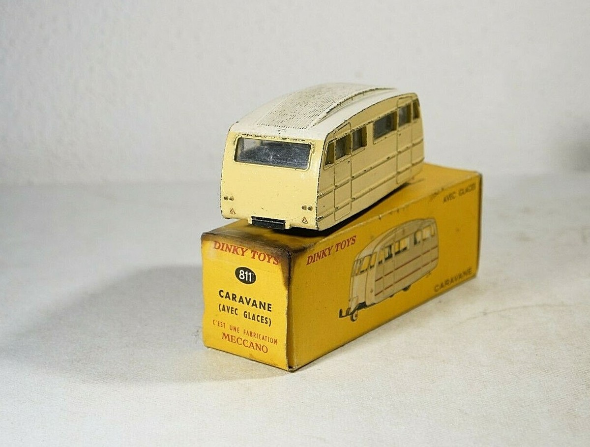 Dinky Toys F 811 – Caravane Avec Glaces, Version Toit Strié, Boîte D'origine