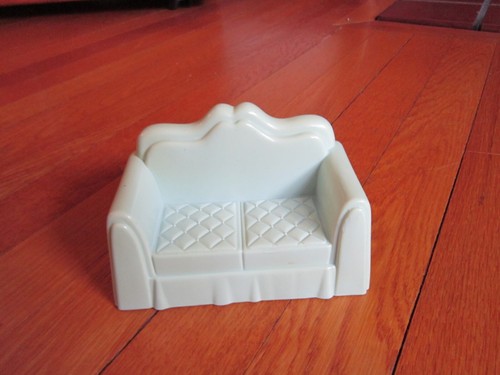 Vtg 1990s Playskool Dollhouse Couch Sofa Loveseat Livingroom LR Furniture GREEN - Picture 11 of 13