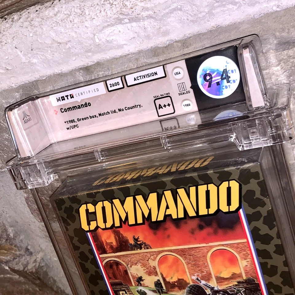 Brand New Atari 2600 Commando Factory Sealed WATA 9.4 Graded Video Game - Image 2 of 4