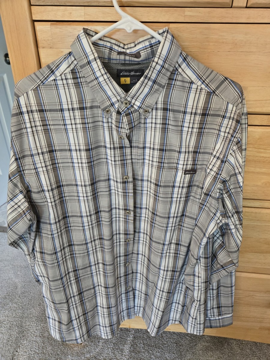 Camicia Cotone Comoda Casual Eddie Bauer Men's Shirts Sale Eddie Bauer Big & Tall Voyager Flex Short-sleeve Shirt Herb X-large In Gray For Men Eddie Bauer Long Sleeve Polo Abbigliamento Uomo Taglia