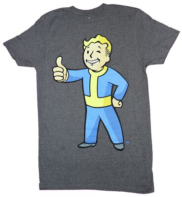 Fallout Adult New T-Shirt - Standing Thumbs Up Pip Boy Pic