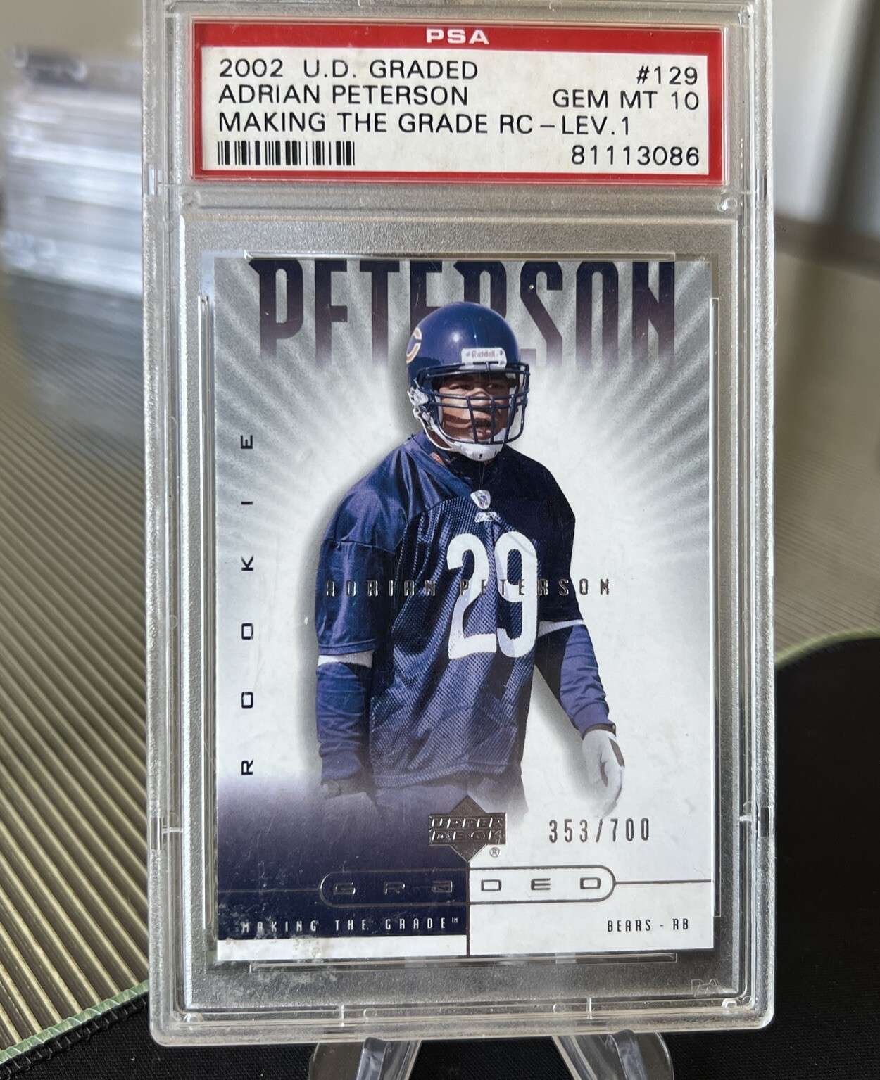Adrian Peterson Upper Deck Graded #129 Making the Grade RC-Lev.1