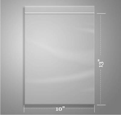 200 10''x13'' Clear Reclosable Plastic Zip Lock Bags Resealable Zipper Bag 2 Mil