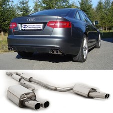 FOX Edelstahl Komplettanlage ab Kat. re li je 2x80mm für Audi RS6 4F Limo Avant