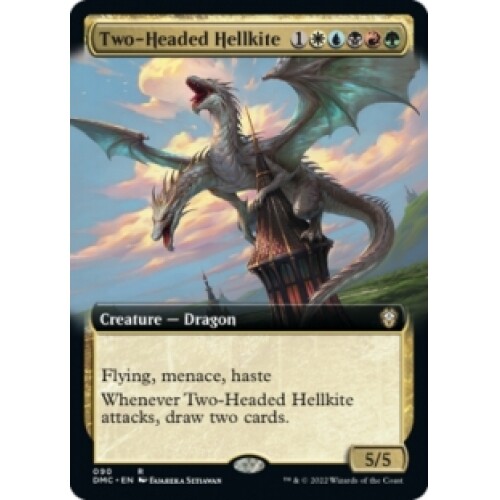 TWO-HEADED HELLKITE (EXTENDED ART) Dominaria United: Commander Magic MTG KARTE - Bild 1 von 1