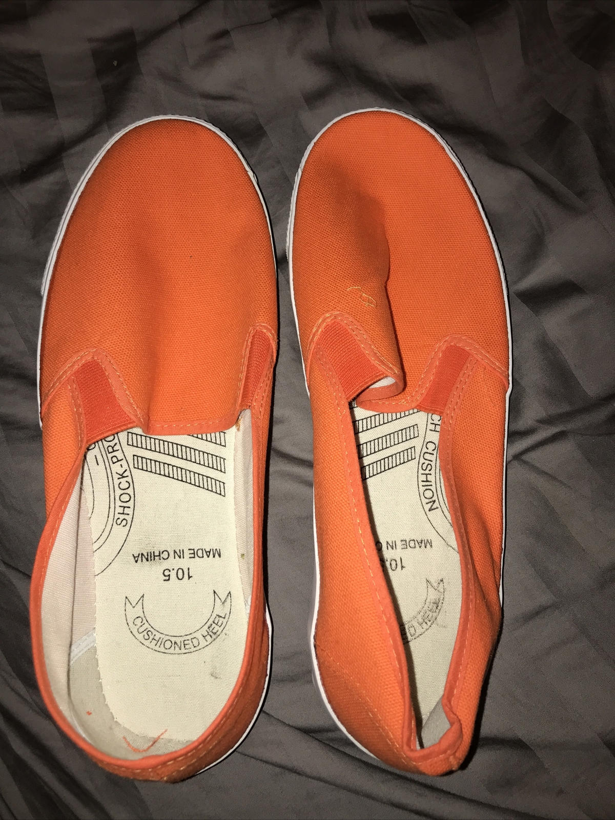 Vintage Inmate Jail Prisoner Convict Costume Prison Orange Shoes size