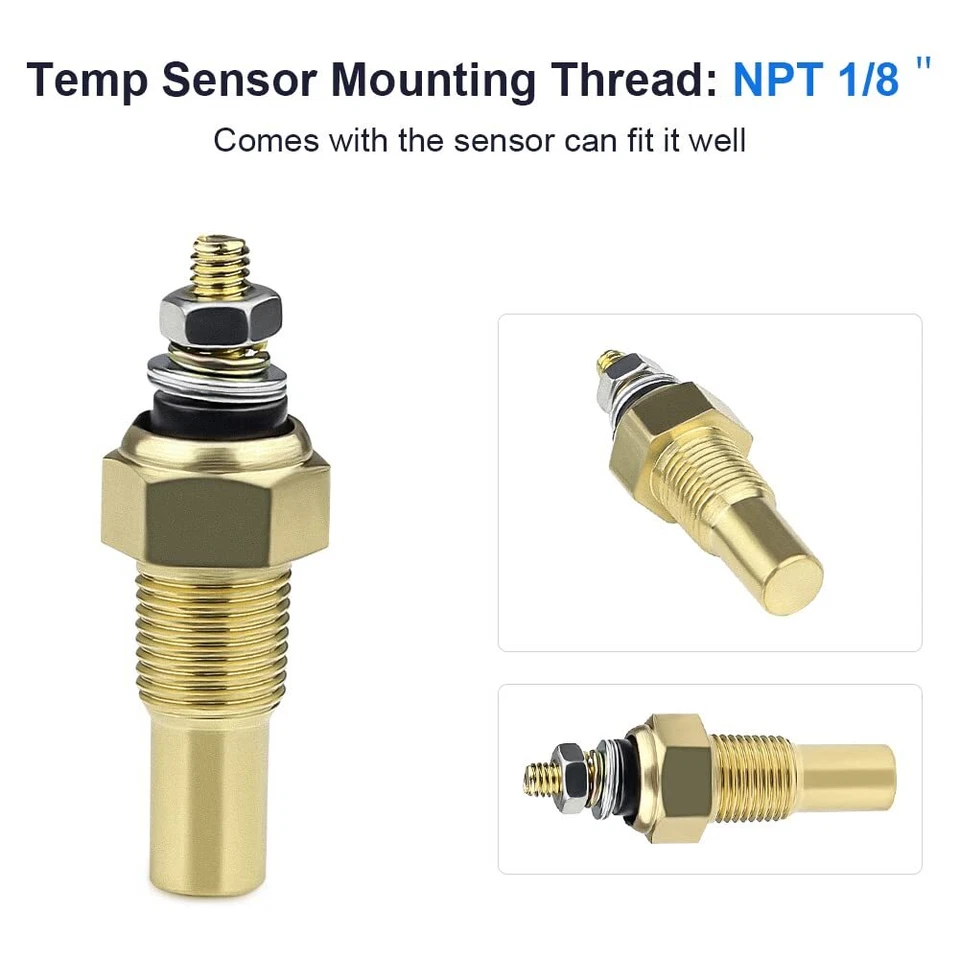 Medidor de temperatura de óleo digital LED medidor de temperatura de óleo universal colorido 2"" 52mm - Imagem 2 de 4