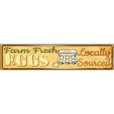 Farm Fresh Eggs Novelty metal street sign plaque for Home Door Garage Wall