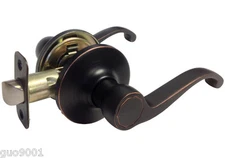Oil Rubbed Bronze Passage Door Handle Lever knob Hallway Closet Non-Locking