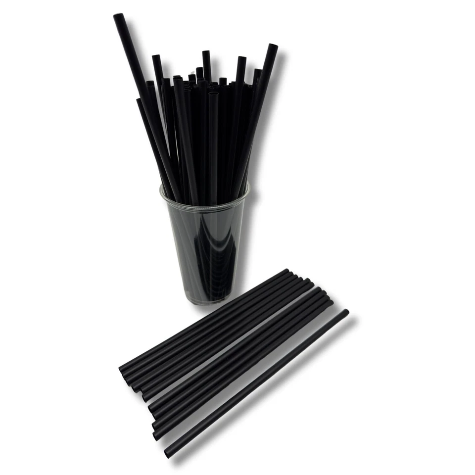 250-5.000 Mehrweg Trinkhalme Strohhalme JUMBO schwarz 240x8mm Wiederverwendbar - Bild 2 von 4