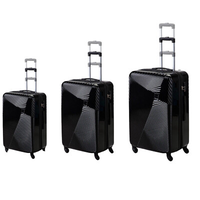 VLIVE HardShell Expandable Travel Suitcase 3 Pieces Luggage Set - Black (9130R1)