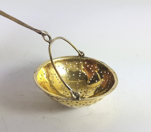 Tea Strainer Silver Gold Plated about 1900 AL623 - Picture 6 of 11