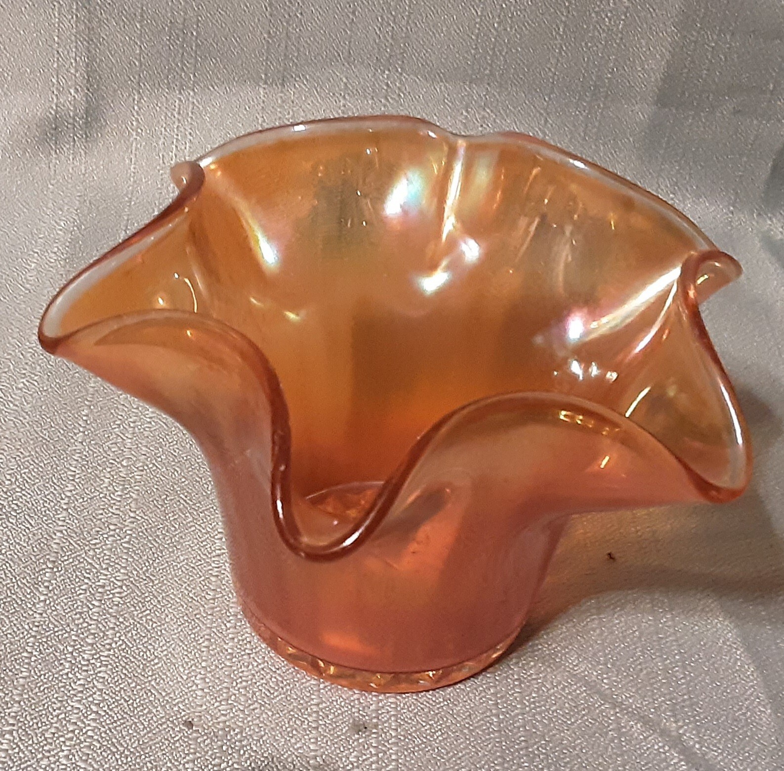 Vintage Marigold Carnival Glass Bowl/Vase with Fluted Rim, Fenton? | eBay