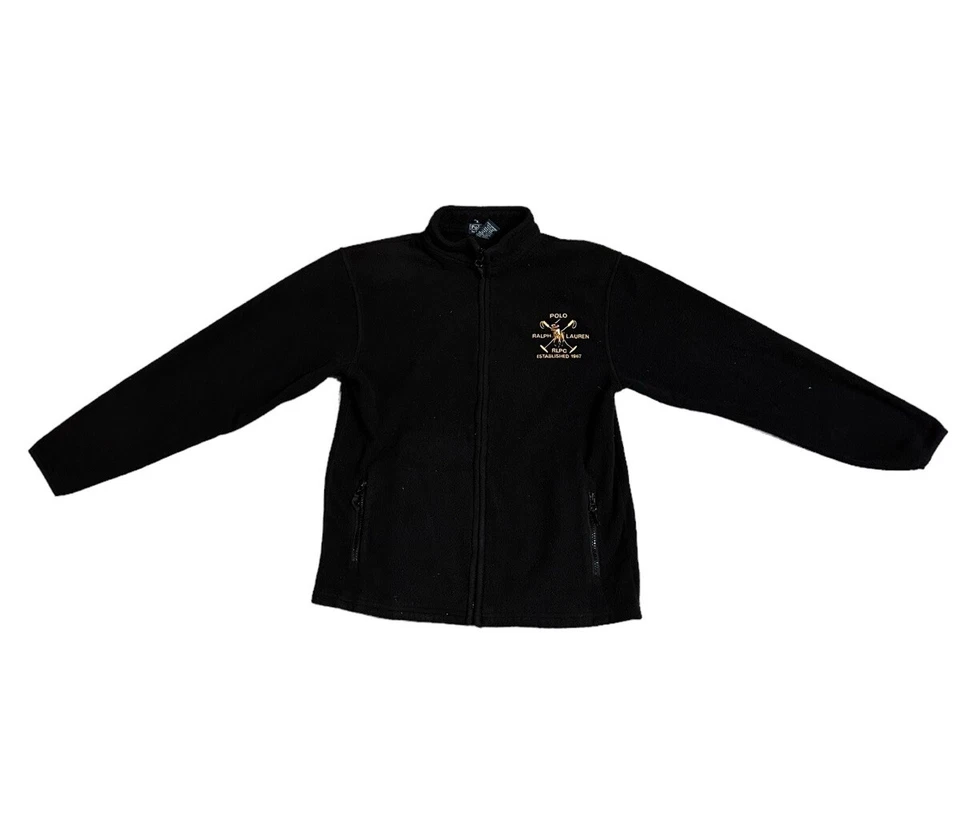 CHAQUETA POLO RALPH LAUREN NEGRA CALENTAMIENTO POLAR MANGA LARGA TALLA GRANDE 16-18 Foto 2 de 4