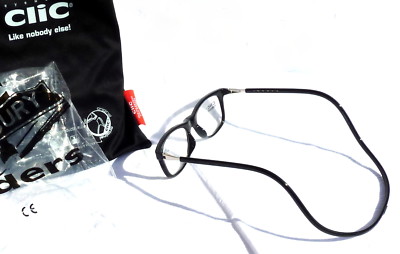   Clic Vision Magnet Unisex Brille / Lesebrille / Glasses, +1,5 dpt, schwarz