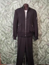 FOCUS 2000 Jacket (12) & Pant (10) Set Black Polyester Spandex Women