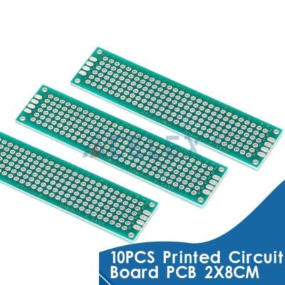 10Pcs Printed Circuit Board PCB 2x8cm Double Side Prototype DIY Electronic