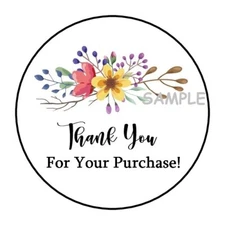 30 THANK YOU FOR YOUR PURCHASE ENVELOPE SEALS LABELS STICKERS 1.5" ROUND ORDER