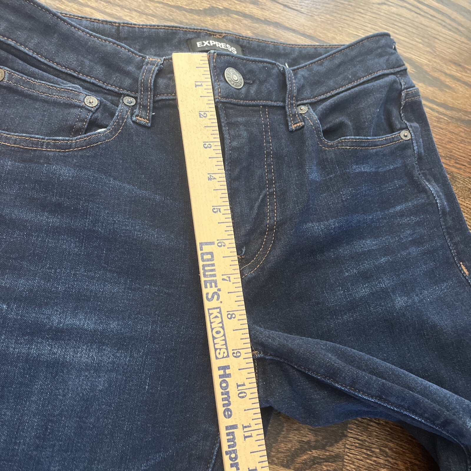 Express Womens Jeans 28 X 27 Mid Rise Slim Ankle Blue Denim - View 6