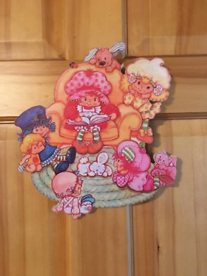 Vintage style Strawberry Shortcake handmade ready to display wooden Wall hanger