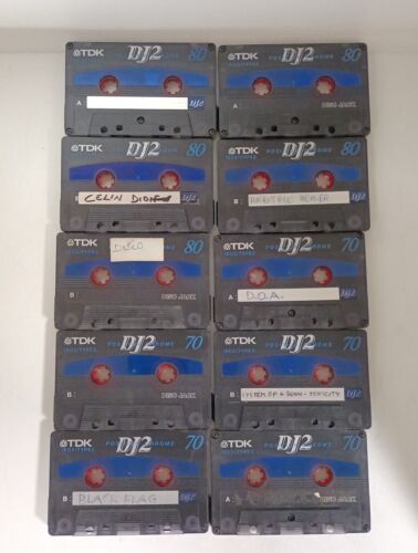 Lot 10x TDK DJ2 70 80 TYPE 2 II CHROME Virgin Music Cassettes Tape - Picture 1 of 1