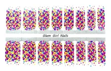 Birthday Confetti Nail Polish Strips / Nail Wraps / Nail Stickers