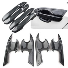 Carbon Fiber Black Door Handle Cover Bowl Trims For Honda Civic 10th 2016-2021 Carbon Fiber Black Door Handle Cover Bowl Trims For Honda Civic 10th 2016-2021