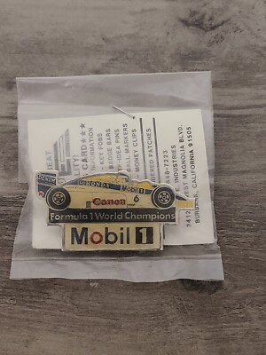 Vintage Mobil 1 Formula 1 Car World Champions Hat Lapel Pin - Brand New