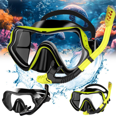 Profi Erwachsene Schnorchelset Anti-Fog Taucherbrille Schnorchel Tauchmaske Set