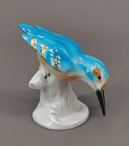9924172-d Wagner & Apel porcelain figure ice bird turquoise gold 8.5x11 cm-