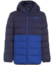 NEW Boys Under Armour UA Pronto Colorblock Puffer Jacket Size 4 Midnight Navy